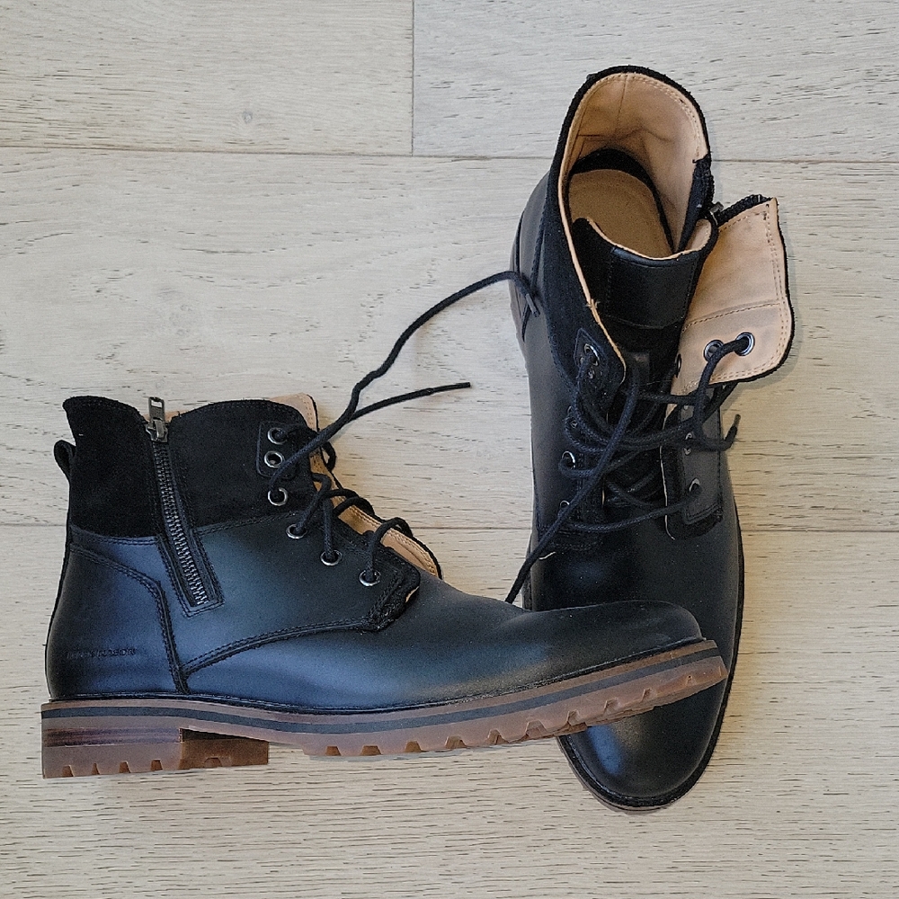 Mark Nason men's Black Leather Lace-Up Boots. Worn Once